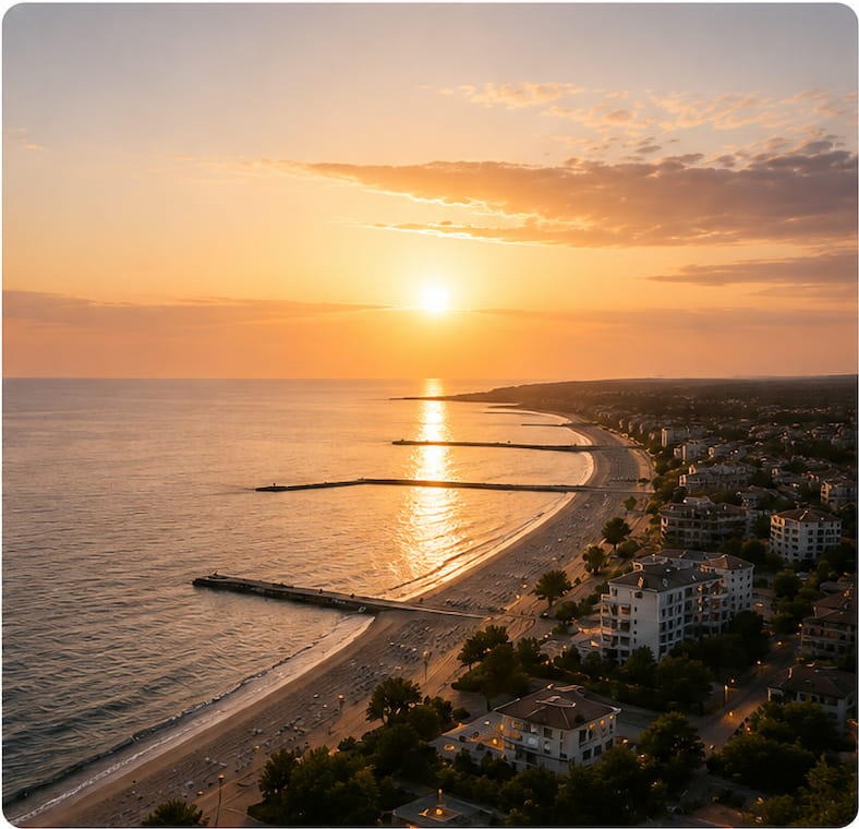 Sunset over the Black Sea at Cap Aurora